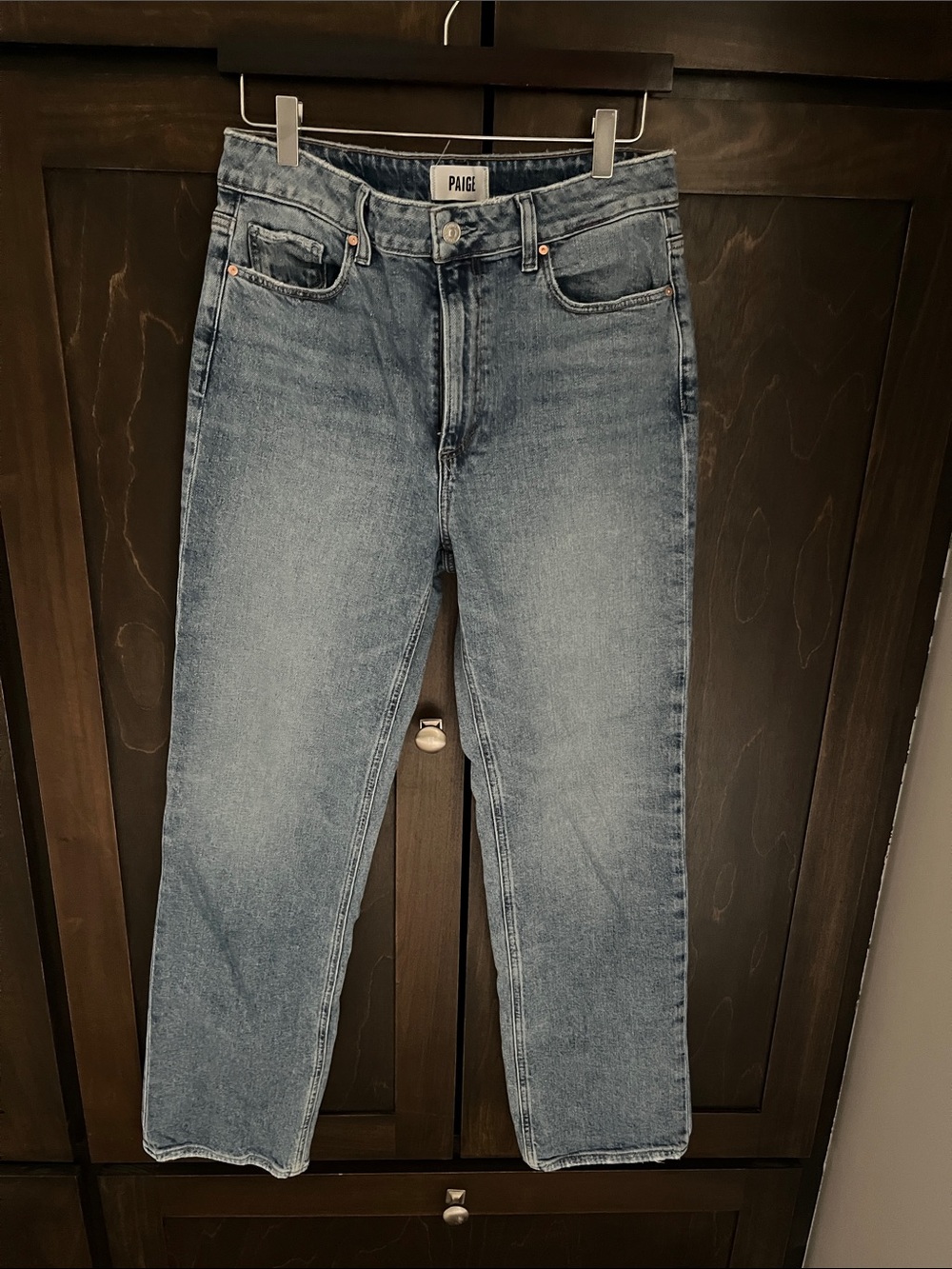 PAIGE Women's Stevie Straight Jeans in Light Blue Wash